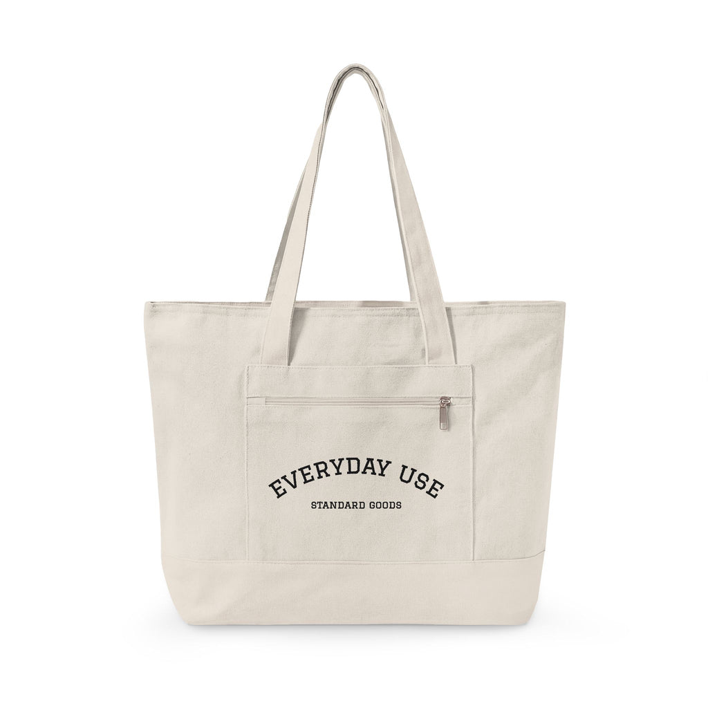 Everyday Use Zipper Canvas Tote Bag