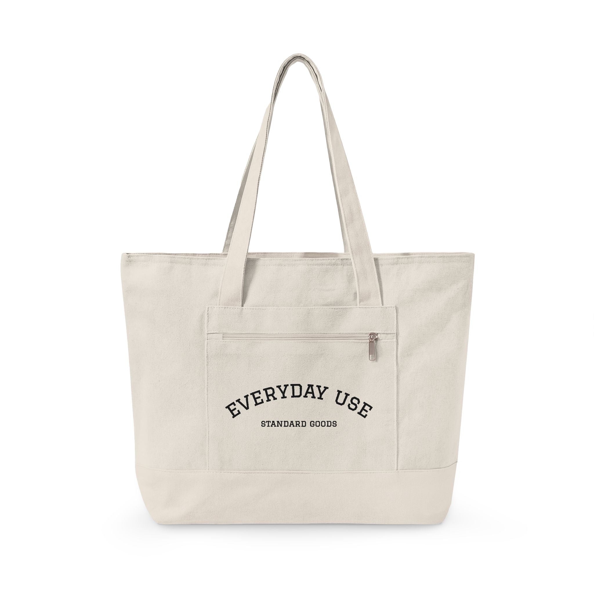 Everyday Use Zipper Canvas Tote Bag